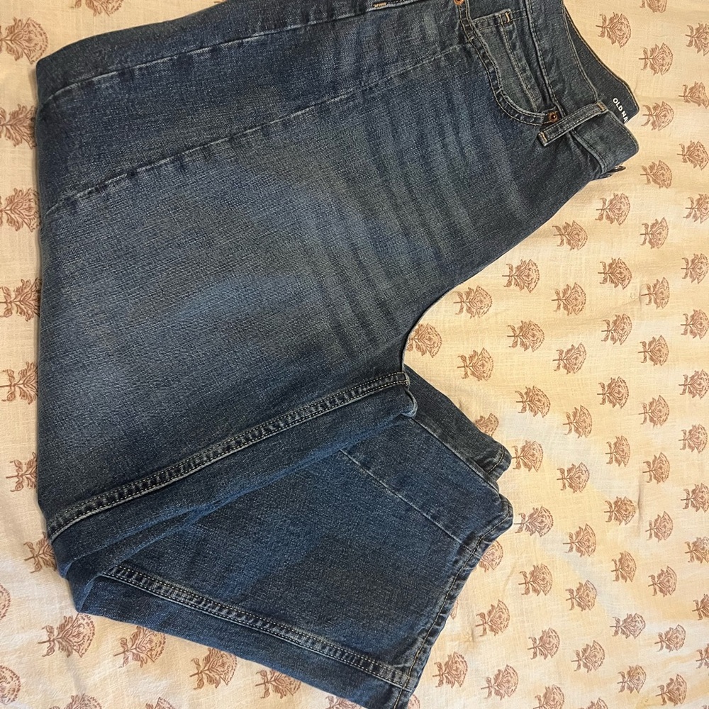 Old Navy High Rise Barrel Women's Jeans - Dark Blue Wash